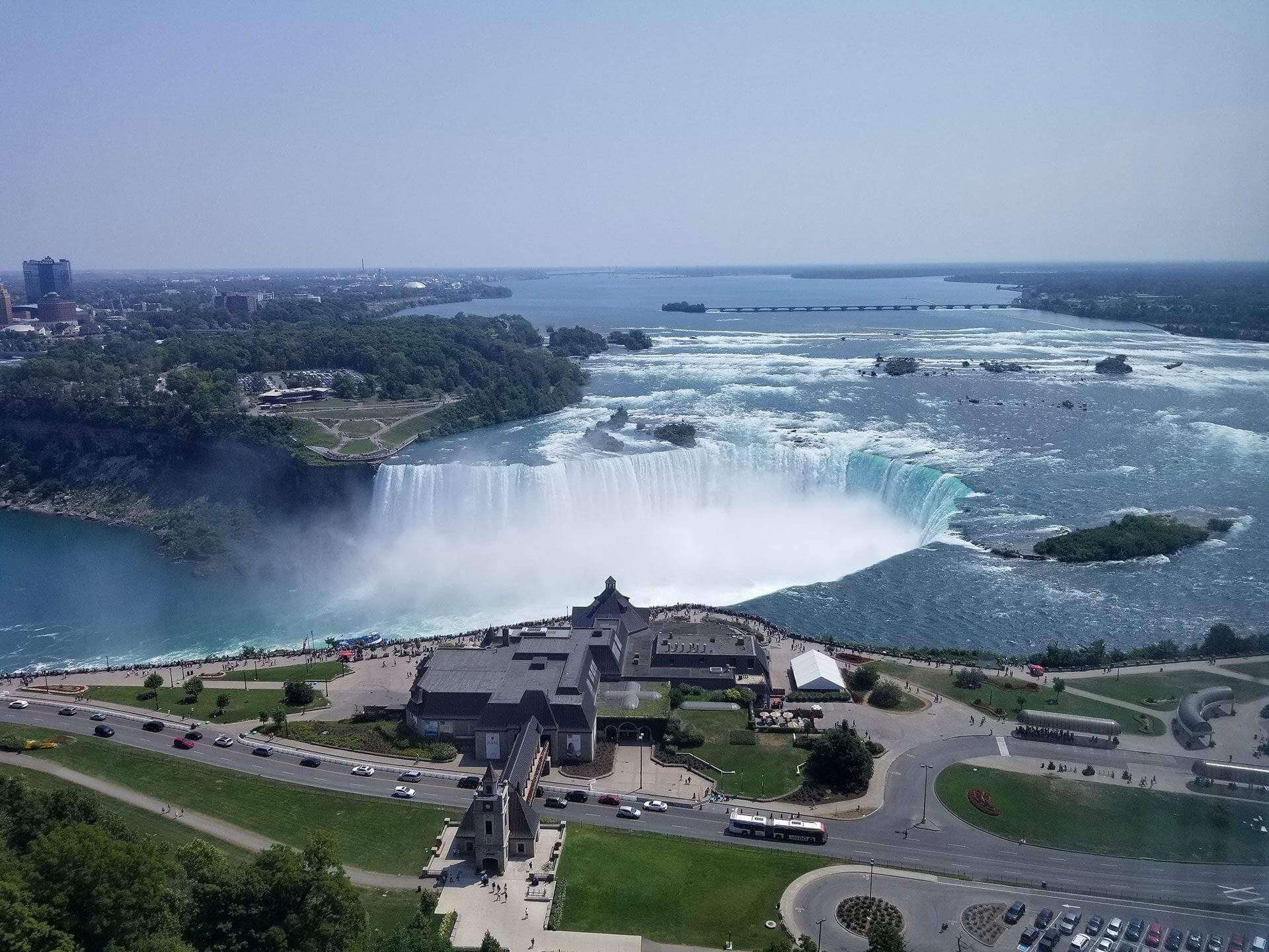 Zoom out Top View of Niagara Falls